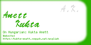 anett kukta business card